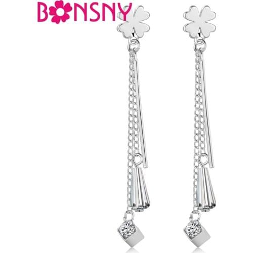 Bonsny Women's Silver Earrings