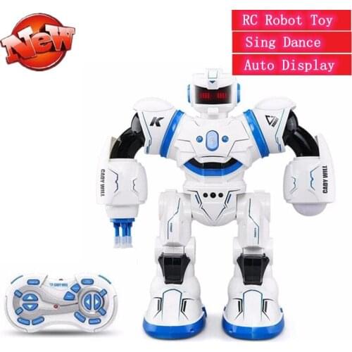 Child Learning Toy Intelligent Remote Control Robot With Dancing Singing Auto Display Program Gesture Control Missile RC Robot