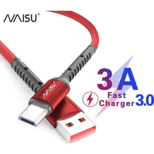 NAISU 3A Fast Charging Cable Nylon Micro USB Type C Data Cable For Huawei LG Samsung Xiaomi One Plus Phone Charging Cord 2021