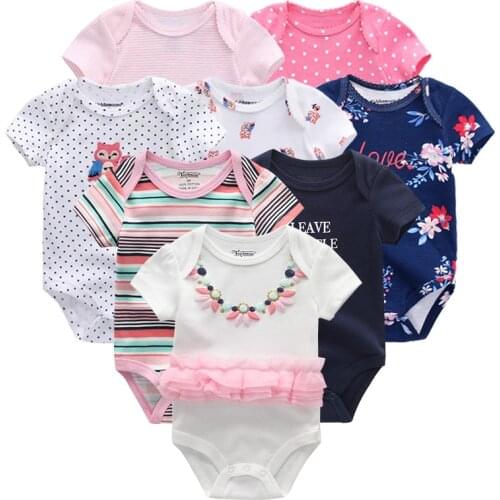 2020 Unisex 8PCS/Lot Baby Girl Clothes Baby Romper Baby Boy Clothes Newborn Cotton Girls Baby Clothing Unicorn Roupa de bebe