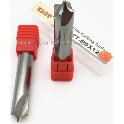 KLOT HRC55 Inner Corner Radius Rounding Carbide End Mill R0.5-R6mm 4-Flute Concave Radius Milling Cutter