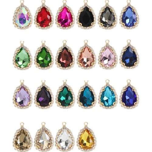 10pcs Crystal Rhinestone Water Drop Charms Pendant for Jewelry Making diy Earrings Findings Necklace Pendant Jewelry Accessories