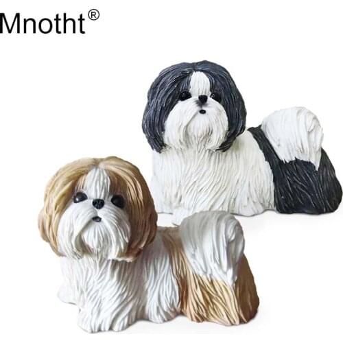 Mnotht Mini Toys 1/6 Chrysanthemum Shih Tzu Dog Model Chinese Animal Dog Scene Accessory for Action Figure Collection Gift m5n
