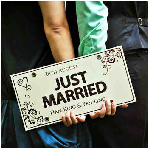 Custom!!! 2020 New fashion Wedding car decoration wedding room decor wedding favors -JUST MARRIED - license plate free shipping