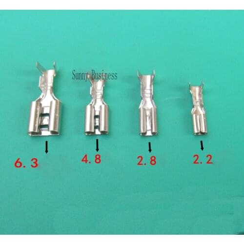 50PCs 6.3mm 4.8mm 2.8mm 2.2mm Crimp Terminal Female Spade Connector