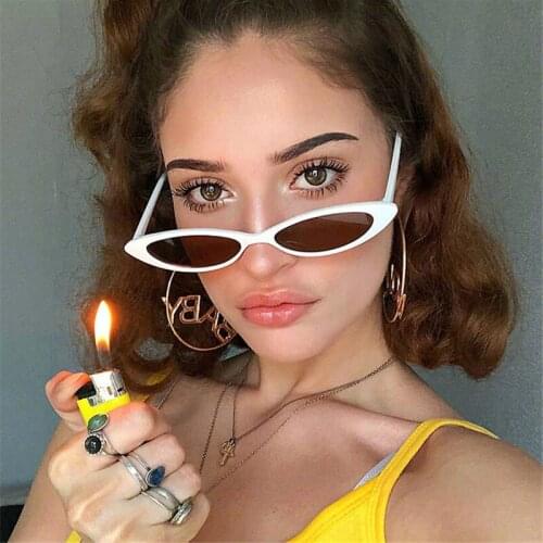 Metal Hinge Vintage Cat Eye Sunglasses Women Classic Brand Designer Small Frame Cateye Sun Glasses Female Oval Eyewear UV400