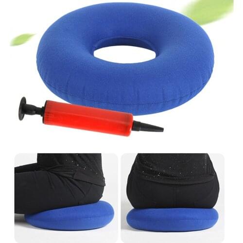 Portable Inflatable Cushion Travel Multifunctional Flocking Soft High Elastic Pressure Anti-hemorrhoid Cushion Office Cushion