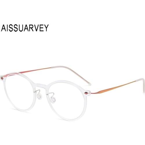Clear Circle Round Glasses Frames Titanium Women Eyeglasses Frame Men Eye Glasses Optical Prescription Transparent Vintage New