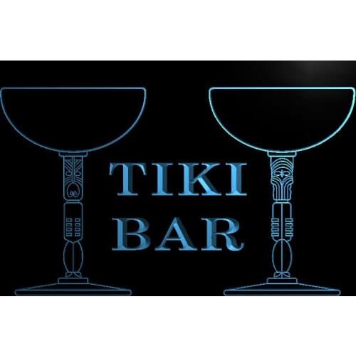 S135 Tiki Bar Cocktail Mask Beer Pub Led Light Sign