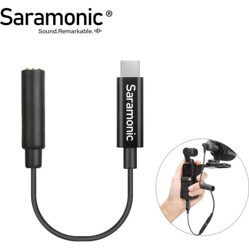 Saramonic SR-C2006/SR-C2007 3.5mm TRS(Female)Jack to USB Type-C (Male)Audio Adapter for DJI Osmo Pocket/ACTION