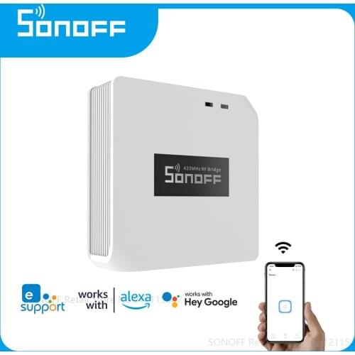 SONOFF RF Bridge WiFi 433 MHz Wireless Controller, eWelink APP Remote Control Smart Home Automation Work for Google Home,Alexa