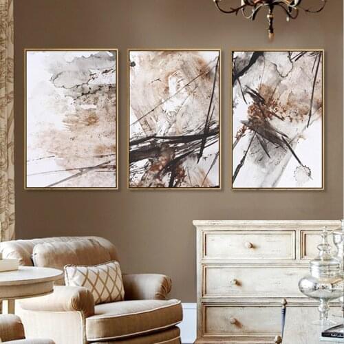 Modern New Chinese Abstract Ink Splash Painting Paint Poster Art Canvas Painting On The Wall Image Modern Home Decoration