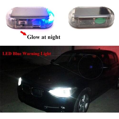 LED Blue Light Fake Solar Power Car Alarm Lamp Security System Warning Theft Flash Anti-theft Flash Blinking Lights