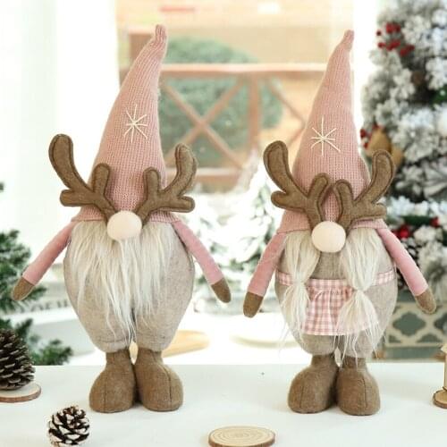 Faceless Forest Old Man Doll Decoration Christmas Decoration Pink Christmas Dwarf Nordic Decoration Doll