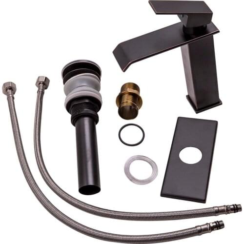 Bathroom Waterfall Basin Sink Faucet Oil Rubbed Bronze Mixer Tap With Cover