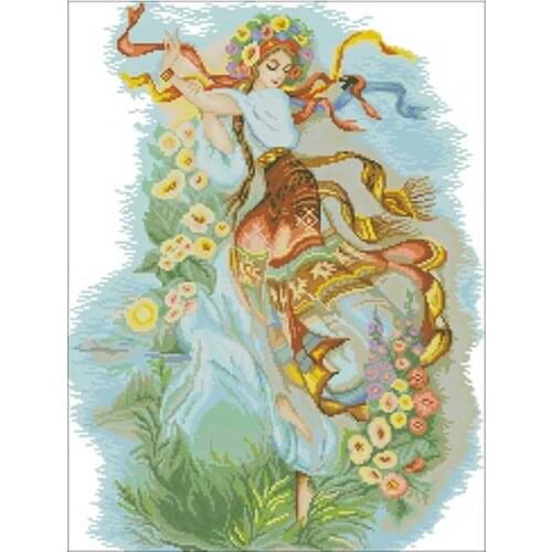 Spring dance patterns counted 11CT 14CT 18CT Cross Stitch Set DIY Cross-stitch Kits Embroidery Needlework Home Decor