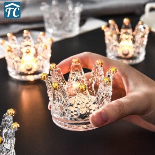 WITFAMILY Decorative Crystal Candlesticks