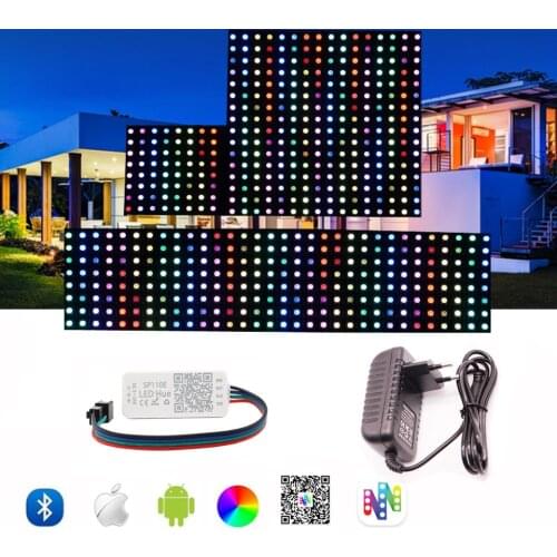 WS2812B LED Digital Flexible Individually Addressable Panel Pixel screen with SP110E Bluetooth controller,DC5V Led Power Supply