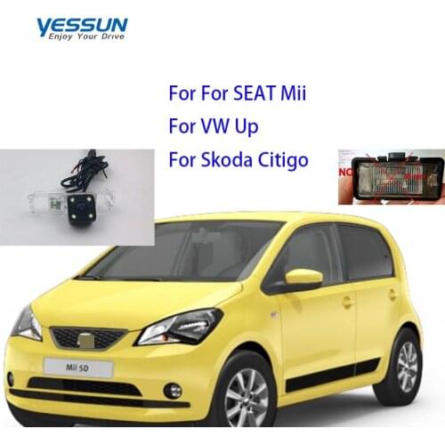 Yessun CCD Rear View Camera For SEAT Mii For Volkswagen UP Parking Reverse Backup 4 LED CAMERA Car license plate