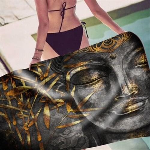 India Buddha Microfiber Beach Towel Large Soft Absorbent Bath Towel Rectangle Yoga Mat Office Sofa Blanket Tapestry Home Decor