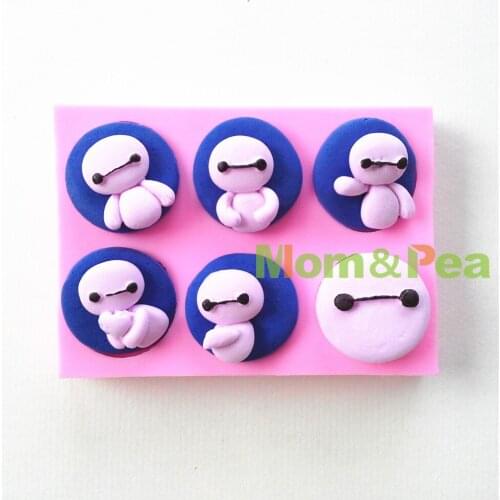Mom&Pea 0684 Free Shipping Cartoon White Baby Head Shaped Silicone Mold Cake Decoration Fondant Cake 3D Mold