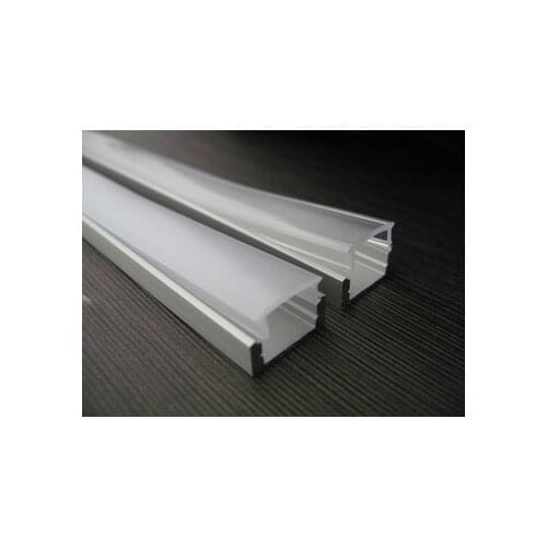 1m/3.3ft U-shape Aluminum Channel for Surface and Recessed Single Row LED Strip With Opal Cover, End Caps and Mounting Clips