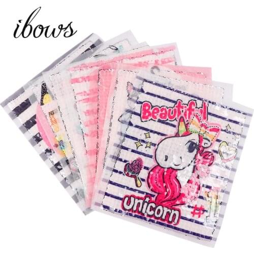 1pc/bag Sequin Patches Reversible Sequins Cartoon Flamingo Fashion Stickers Applique DIY Clothes Big Size Stickers Suppliers