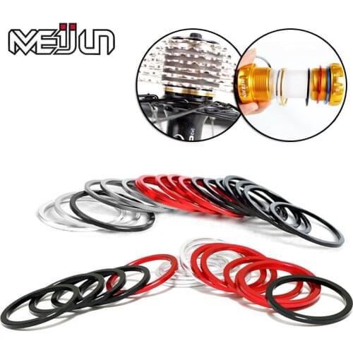 10Pcs Mountain Bikes Flywheel Washer Bottom Bracket Center Axis MTB Alluminium Alloy Bicycle Hub Spacer Gasket Spacer