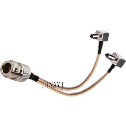 10pcs N Female to 2 TS9 Male RA Connector RF RG316 Pigtail Y Extension Cable 10/15/20/30/50cm /1m