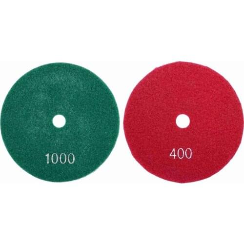 2 Pcs 5 Inch 125Mm Wet Diamond Polishing Pads Marble Granite Grits, 1000 & 400