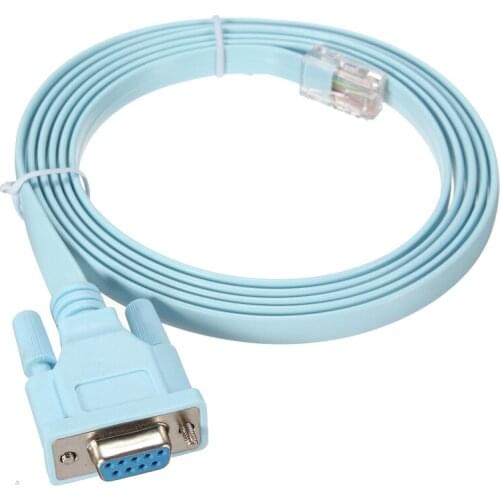 200pcs Cable RJ45 Cat5 Ethernet to Rs232 DB9 COM Port Serial Female Routers Network Adapter For Cisco Huawei