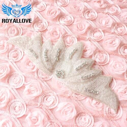 30Pcs Big Rhinestone Beaded Applique Rhinestone Applique Crystal Trim Bridal Accessories Wedding Dress Sash Belt Headband Patch