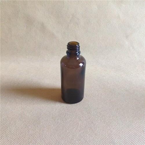 5pcs 50ml Amber Dropper Dispensing Bottles DIN 18mm Brown essential oil bottle cosmetic glass vial with black cap