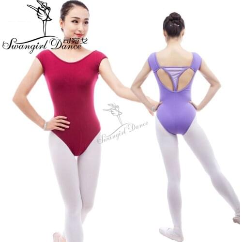 Adult short sleeve ballet Leotards for dance costume ballet clothes with zipper ballet leotards gymnastics CS0305