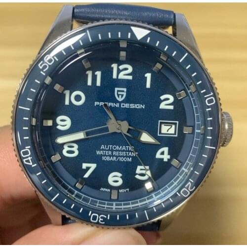 PAGANI DESIGN Luxury Mens Mechanical Wristwatch Top Brand NH35A Movement Blue Automatic 100M Waterproof Watch Relogio Masculino