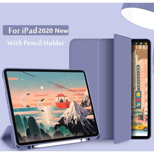 For iPad Tablets With Pencil Holder Case For iPad Pro 12.9 11 10.9 2020 Air 4 1 2 Mini 5 6 7th 6th 5th 8th Generation Back Cover