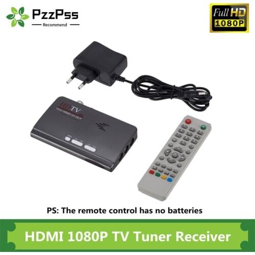 PzzPss DVB-T DVB-T2 reveiver Digital Terrestrial 1080P DVB-T DVB-T2 VGA CVBS TV Tuner Receiver With Remote Control HD 1080P