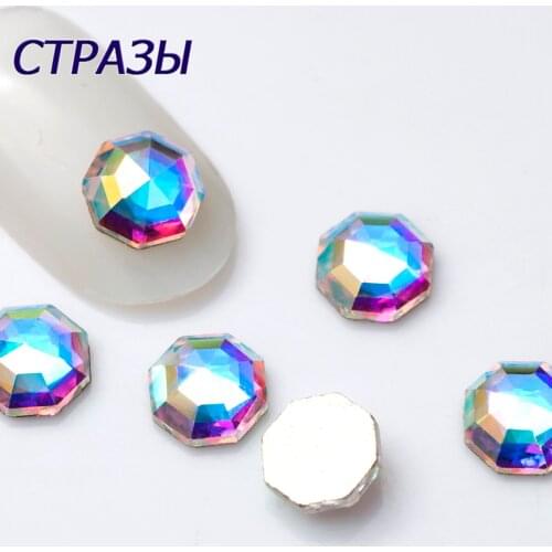 Color Crystal and AB Nail Crystals Stones Drop Shape Flat Back Rhinestones For Glass 3D Nails Design Art Decorations