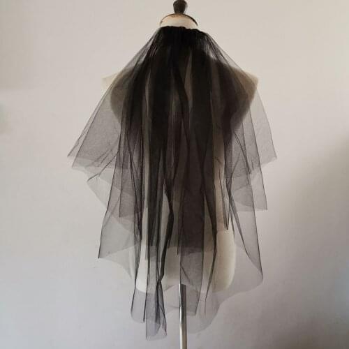 Black Veil Of The Bride 2 Layers Wedding Veils With Comb Bridal Short Veil Wedding Accessoires Mariage Velo De Novia Corto