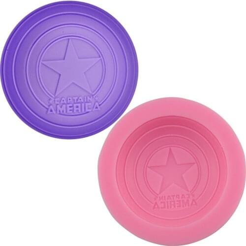 U.S. captain shield cake mold silica gel invert chocolate DIY cake baking gypsum drop glue soap mold tool
