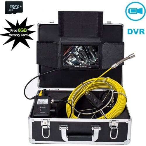 20M Fiberglass Cable 7"LCD Pipe Inspection Video Camera 23MM Lens Used For Drain Sewer Duct Endoscope Clean Equipment