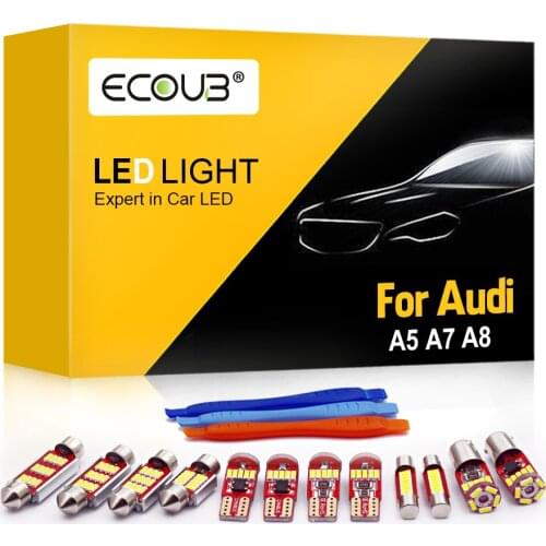 Canbus Interior Bulbs Kit for Audi A5 S5 B8 A7 S7 RS7 C7 A8 D2 D3 Dome Map Reading Trunk Door Error Free White Car Light Bulbs