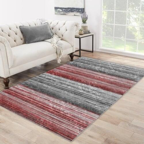Red grey white color line ethnic round patterned carpet modern carpet living room carpet free shipping soft textured carpet
