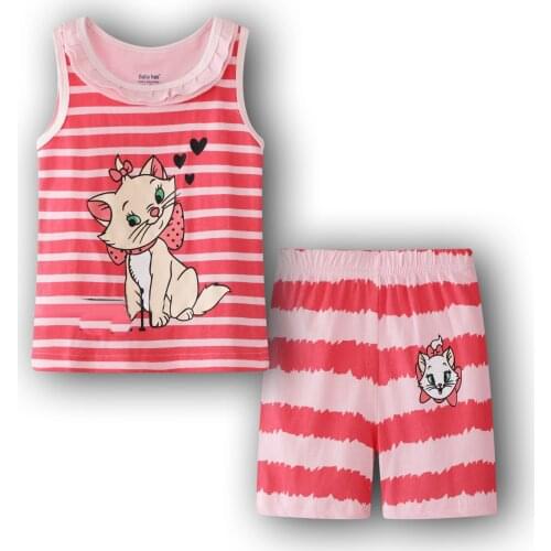 Summer Childrens Pajamas Short Sleeve Pyjamas Kids T-shirt+shorts 2pcs Cartoon Pajamas For Girls Boys Baby Sleepwear Nightwear
