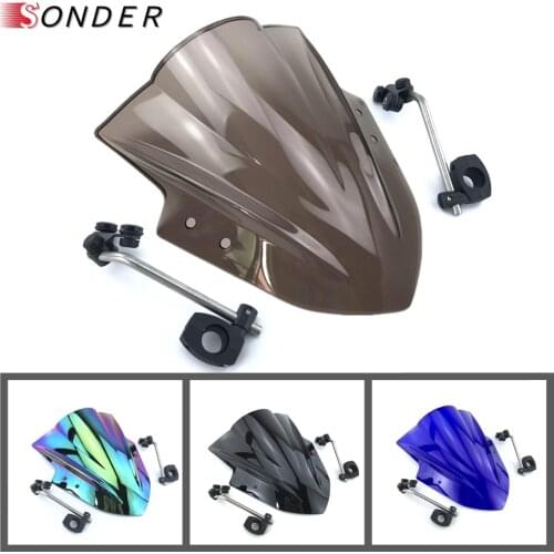 Windshield Windscreen & adjustable bracket For Yamaha FZ6 FZ1 FZ8 FZ8N FZ 1 6 8 XJ6 MT125 MT-01 MT 01 07 09 03 10 MT03 MT09 MT07