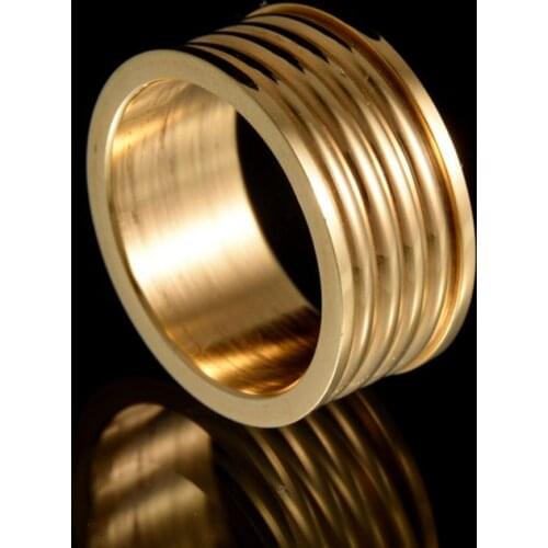 MANGOSKY 10mm Titanium Stainless Steel gold Ring 10MM for Men and Women Ring Ring Personalized Ring Customize Ring Engraved Ring