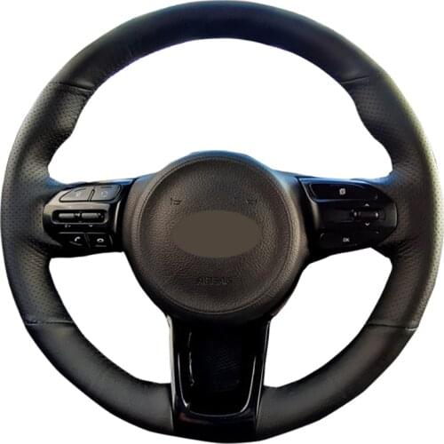 Car Steering Wheel Cover For Kia Rio K2 KX CROSS Picanto 2017 2018 Morning 2017 Customized DIY Steering Wrap Microfiber Leather