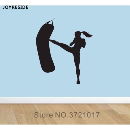 JOYRESIDE Kick Wall Fight Sport Decal Vinyl Sticker Decor Girls Room Bedroom Living Room Interior Design Decoration Mural A484