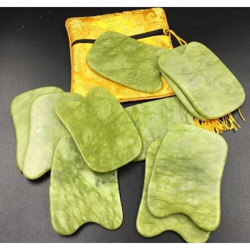 Natural Jade Guasha Stone Board Facial Eye Guasha Plate Jade Face Massager Scraper Tool For Face Neck Back Body Pressure Therapy