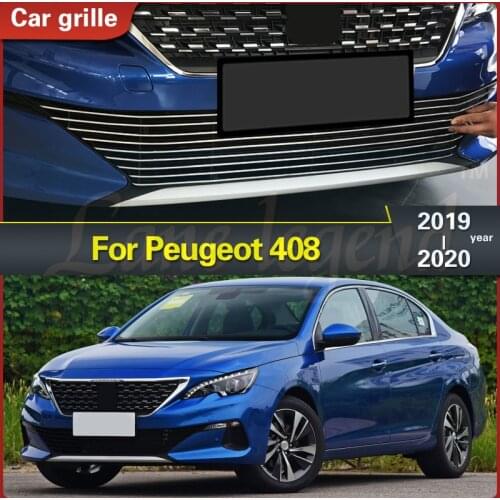 Body kit front bumper cover modified grille accessories High-quality stainless steel racing grill for Peugeot 408 2019--2020